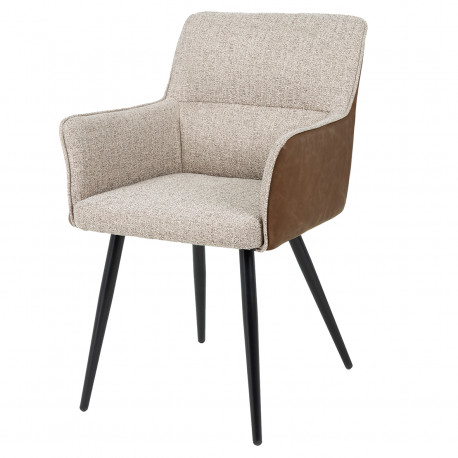 Fauteuil CUCCI - Cuir brun Soft Touch