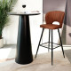 Tabouret MADIA - Cuir brun Soft Touch