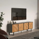 Meuble TV TATAOUI - Black & Oak - 161 cm