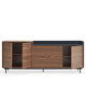 Buffet bas VALLEY xL - Bois de Noyer et Anthracite