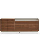 Buffet bas VALLEY xL - Bois de Noyer et Taupe