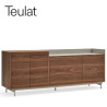 Buffet bas VALLEY xL - Bois de Noyer et Taupe