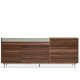 Buffet bas VALLEY xL - Bois de Noyer et Taupe