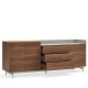 Buffet bas VALLEY xL - Bois de Noyer et Taupe