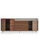 Buffet bas VALLEY xL - Bois de Noyer et Taupe