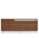 Buffet bas VALLEY xL - Bois de Noyer et Taupe