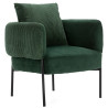 Fauteuil AYUNI - Velours côtelé - Vert Emeraude