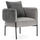 Fauteuil AYUNI - Velours côtelé - Nuances de gris