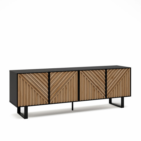 Meuble TV TATAOUI - Black & Oak - 161 cm