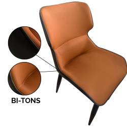 Chaise BENETO - Cuirs Cognac & Brun