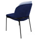 Fauteuil DOBLE Black - Velours Eau & Navy