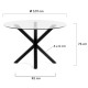 Table à manger DAMY - Black - 120 cm