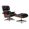 Lounge chair & Ottoman - Palissandre précieux & Cuir Noir