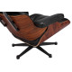 Lounge chair & Ottoman - Palissandre précieux & Cuir Noir