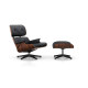 Lounge chair & Ottoman - Palissandre précieux & Cuir Noir