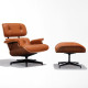 Lounge chair & Ottoman - Palissandre précieux & Cuir Camel