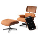 Lounge chair & Ottoman - Palissandre précieux & Cuir Camel