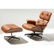 Lounge chair & Ottoman - Palissandre précieux & Cuir Camel