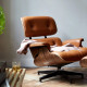 Lounge chair & Ottoman - Palissandre précieux & Cuir Camel