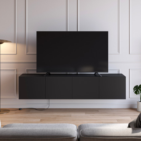 Meuble TV suspendu - KALINA - Black