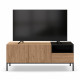 Meuble TV QUENOR - Chêne miel & Céruse noire - 140 cm