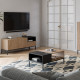 Table basse QUENOR - Chêne miel & Céruse noire - 90 cm