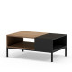 Table basse QUENOR - Chêne miel & Céruse noire - 90 cm