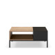 Table basse QUENOR - Chêne miel & Céruse noire - 90 cm
