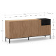 Buffet bas QUENOR - Chêne miel & Céruse noire - 180 cm