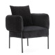 Fauteuil AYUNI - Velours côtelé - Black