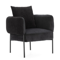 Fauteuil AYUNI - Velours côtelé - Black