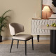 Chaise MARANELLO - Fonte d'acier & Cuir Taupe