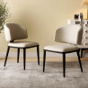 Chaise MARANELLO - Fonte d'acier & Cuir Taupe