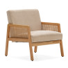 Fauteuil CANNA - Chêne & Velours côtelé Crème