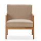 Fauteuil CANNA - Chêne & Velours côtelé Crème