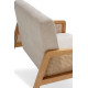 Fauteuil CANNA - Chêne & Velours côtelé Crème