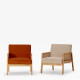 Fauteuil CANNA - Chêne & Velours côtelé Crème