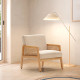 Fauteuil CANNA - Chêne & Velours côtelé Crème
