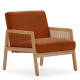 Fauteuil CANNA - Chêne & Velours côtelé Brique
