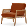 Fauteuil CANNA - Chêne & Velours côtelé Brique
