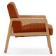Fauteuil CANNA - Chêne & Velours côtelé Brique