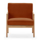 Fauteuil CANNA - Chêne & Velours côtelé Brique