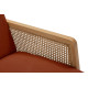 Fauteuil CANNA - Chêne & Velours côtelé Brique