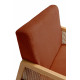 Fauteuil CANNA - Chêne & Velours côtelé Brique
