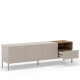 Meuble TV QUENOR - Crème & Chêne - 180 cm