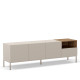Meuble TV QUENOR - Crème & Chêne - 180 cm