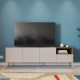 Meuble TV QUENOR - Crème & Chêne - 180 cm