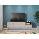 Meuble TV QUENOR - Crème & Chêne - 180 cm