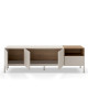 Meuble TV QUENOR - Crème & Chêne - 180 cm