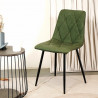 Chaise AQUES - Cuir Vert - Soft-Touch
